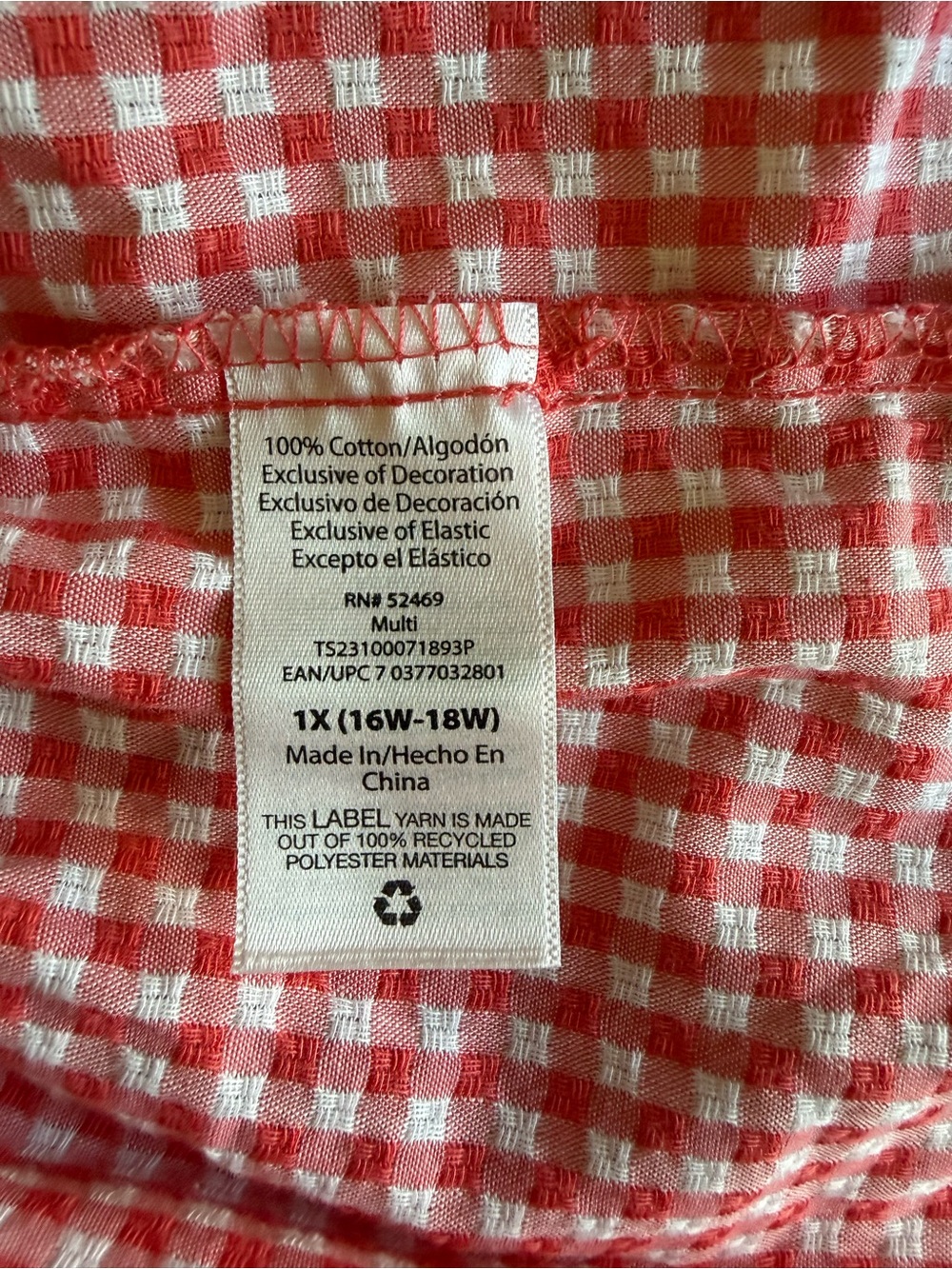 Gingham Smocked Dress Woman’s 1X - Picture 4 of 5